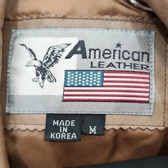 Vintage American Leather Jacket, Taupe Tan, Women's Small (listing as) - Picture 3 of 9